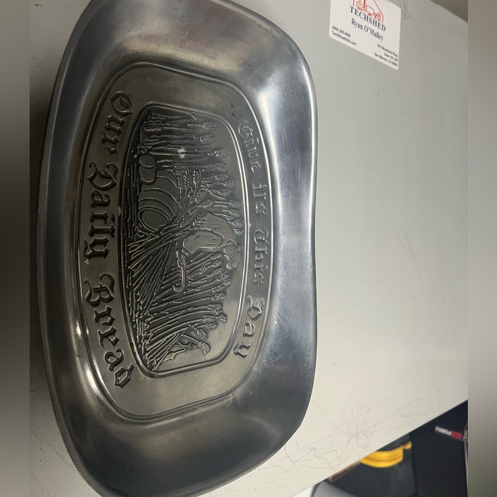 Vintage Give Us This Day Our Daily Bread" Serving Tray, Plate good